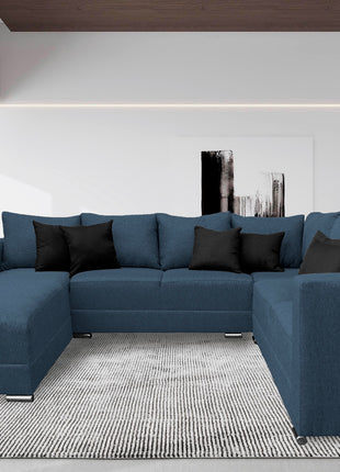 Sala Corbel - Esquinera en "U" Azul Marino, 200x315x255 cm, 4 salas en 1, El Bazar Store