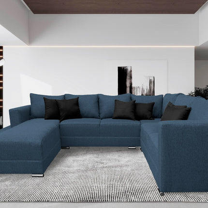 Sala Corbel - Esquinera en "U" Azul Marino, 200x315x255 cm, 4 salas en 1, El Bazar Store