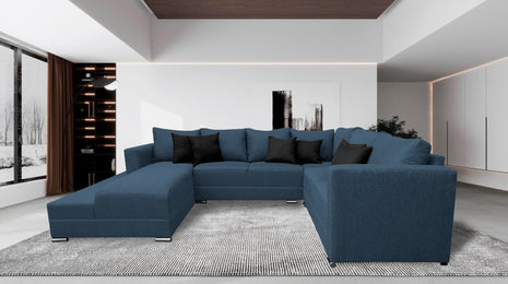 Sala Corbel - Esquinera en "U" Azul Marino, 200x315x255 cm, 4 salas en 1, El Bazar Store