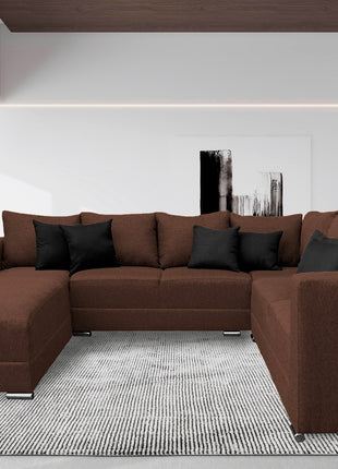 Sala Corbel - Esquinera en "U" Chocolate, 200x315x255 cm, 4 salas en 1, El Bazar Store