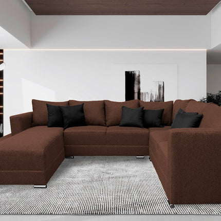 Sala Corbel - Esquinera en "U" Chocolate, 200x315x255 cm, 4 salas en 1, El Bazar Store