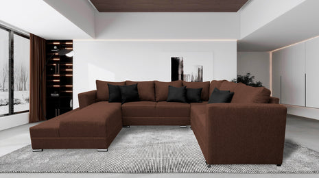 Sala Corbel - Esquinera en "U" Chocolate, 200x315x255 cm, 4 salas en 1, El Bazar Store