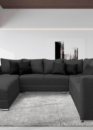 Sala Corbel - Esquinera en "U" Gris Oxford, 200x315x255 cm, 4 salas en 1, El Bazar Store