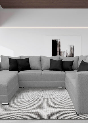 Sala Corbel - Esquinera en "U" Plata, 200x315x255 cm, 4 salas en 1, El Bazar Store