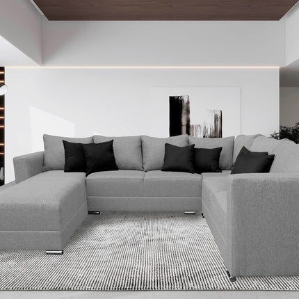 Sala Corbel - Esquinera en "U" Plata, 200x315x255 cm, 4 salas en 1, El Bazar Store