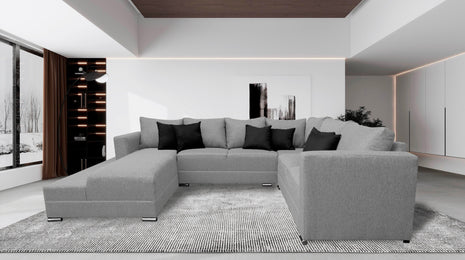 Sala Corbel - Esquinera en "U" Plata, 200x315x255 cm, 4 salas en 1, El Bazar Store