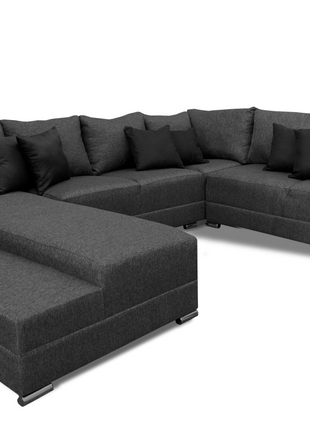 Sala Corbel - Esquinera en "U" Gris Oxford, 200x315x255 cm, 4 salas en 1, El Bazar Store