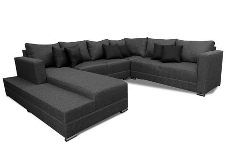 Sala Corbel - Esquinera en "U" Gris Oxford, 200x315x255 cm, 4 salas en 1, El Bazar Store