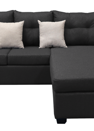 Sala Esquinera El Bazar Store Gris Oxford Hermes 225x165 cm, Lado Izquierdo y derecho, Lino nacional