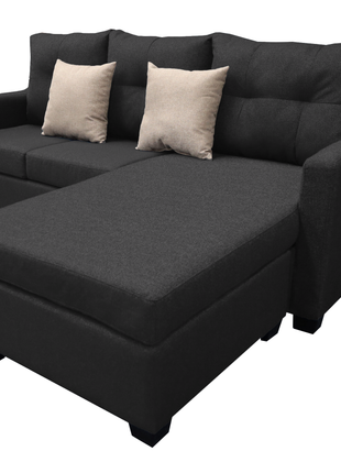 Sala Esquinera El Bazar Store Gris Oxford Hermes 225x165 cm, Lado Izquierdo y derecho, Lino nacional