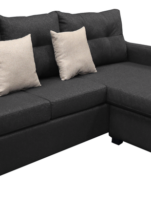 Sala Esquinera El Bazar Store Gris Oxford Hermes 225x165 cm, Lado Izquierdo y derecho, Lino nacional