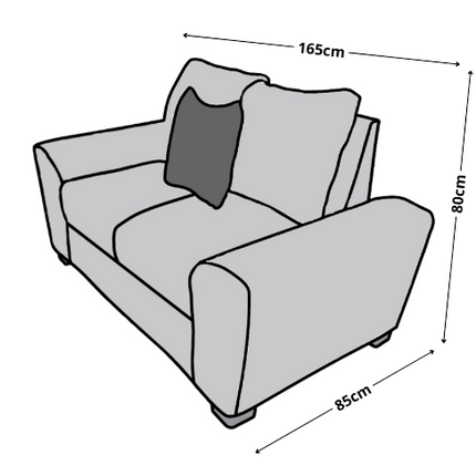 Love seat El Bazar Store Islandia Lino negro 2 plazas, Modular, Moderno, Sala, sofá