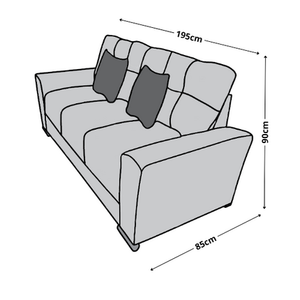 Sala Modular 3-2-1 El Bazar Store Suecia Beige, Sofa, Love seat y sillon