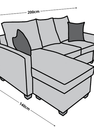 Sala Esquinera El Bazar Store Denver Gris Oxford, 200x140 cm, Lado derecho e Izquierdo, Lino nacional, Sofa