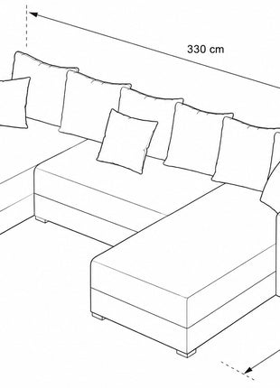 Sala Esquinera Modular en U El Bazar Store Lisboa 180x330x180 cm 3 Piezas