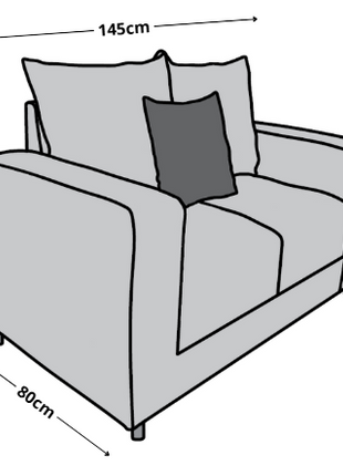 Love seat El Bazar Store Miami Lino Gris Oxford  2 plazas, Modular, Moderno, Sala