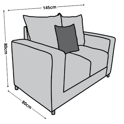 Love seat El Bazar Store Miami Lino Gris plata  2 plazas, Modular, Moderno, Sala
