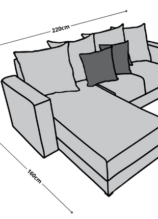 Sala Esquinera El Bazar Store Lombar Lino Gris Plata- 220x160 cm, tela lino nacional