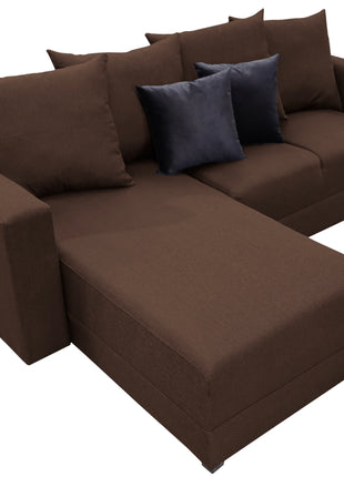 Sala Esquinera El Bazar Store Lombar Lino Chocolate- 220x160 cm, tela lino nacional