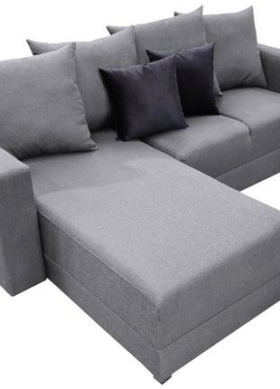 Sala Esquinera El Bazar Store Lombar Lino Gris Plata- 220x160 cm, tela lino nacional