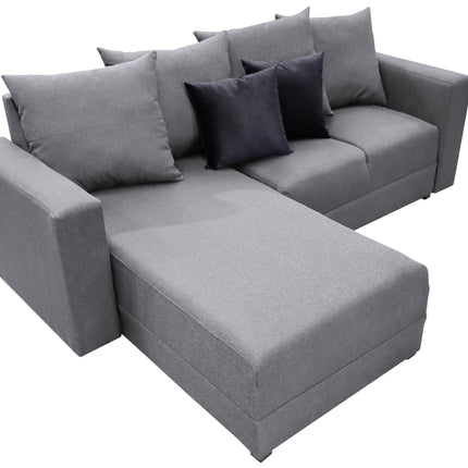 Sala Esquinera El Bazar Store Lombar Lino Gris Plata- 220x160 cm, tela lino nacional