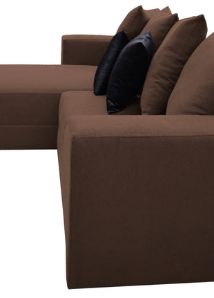 Sala Esquinera El Bazar Store Lombar Lino Chocolate- 220x160 cm, tela lino nacional