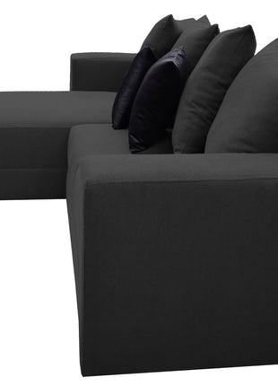 Sala Esquinera El Bazar Store Lombar Lino Gris Oxford- 220x160 cm, Tela lino nacional