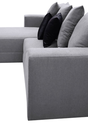 Sala Esquinera El Bazar Store Lombar Lino Gris Plata- 220x160 cm, tela lino nacional