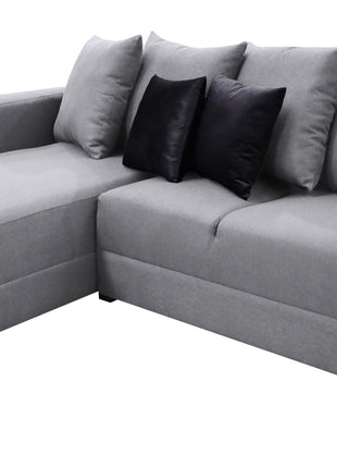 Sala Esquinera El Bazar Store Lombar Lino Gris Plata- 220x160 cm, tela lino nacional