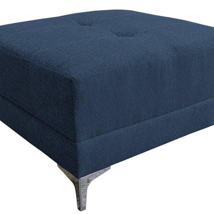 Sala Esquinera Modular El Bazar Store Montana Azul Marino 170x155 cm, Tela Lino nacional Love seat y taburete