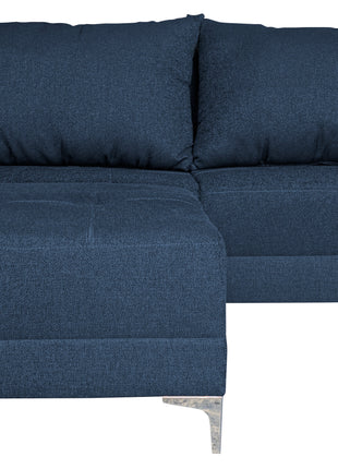 Sala Esquinera Modular El Bazar Store Montana Azul Marino 170x155 cm, Tela Lino nacional Love seat y taburete
