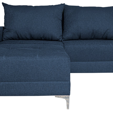 Sala Esquinera Modular El Bazar Store Montana Azul Marino 170x155 cm, Tela Lino nacional Love seat y taburete