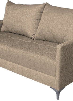 Sala Esquinera Modular El Bazar Store Montana Beige 170x155 cm, Tela Lino nacional Love seat y taburete