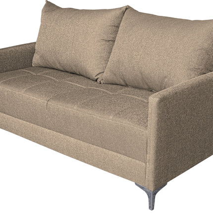 Sala Esquinera Modular El Bazar Store Montana Beige 170x155 cm, Tela Lino nacional Love seat y taburete