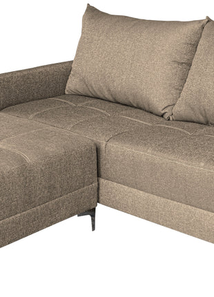 Sala Esquinera Modular El Bazar Store Montana Beige 170x155 cm, Tela Lino nacional Love seat y taburete