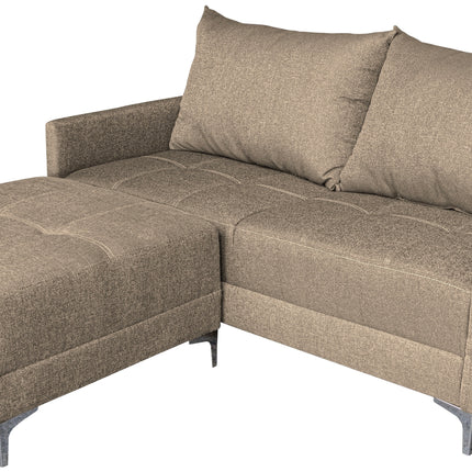 Sala Esquinera Modular El Bazar Store Montana Beige 170x155 cm, Tela Lino nacional Love seat y taburete