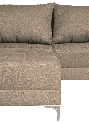 Sala Esquinera Modular El Bazar Store Montana Beige 170x155 cm, Tela Lino nacional Love seat y taburete