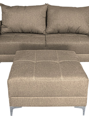 Sala Esquinera Modular El Bazar Store Montana 170x155 cm, Tela Lino nacional Love seat y taburete