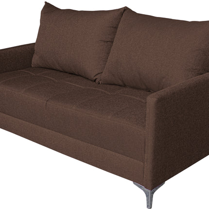 Sala Esquinera Modular El Bazar Store Montana Chocolate 170x155 cm, Tela Lino nacional. Love seat y taburete