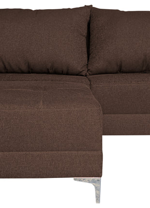 Sala Esquinera Modular El Bazar Store Montana Chocolate 170x155 cm, Tela Lino nacional. Love seat y taburete
