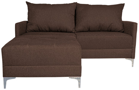 Sala Esquinera Modular El Bazar Store Montana Chocolate 170x155 cm, Tela Lino nacional. Love seat y taburete