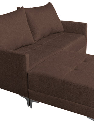 Sala Esquinera Modular El Bazar Store Montana Chocolate 170x155 cm, Tela Lino nacional. Love seat y taburete
