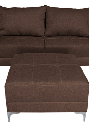 Sala Esquinera Modular El Bazar Store Montana 170x155 cm, Tela Lino nacional Love seat y taburete
