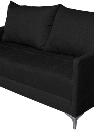Sala Esquinera Modular El Bazar Store Montana Negro 170x155 cm, Tela Lino nacional. Love seat y taburete