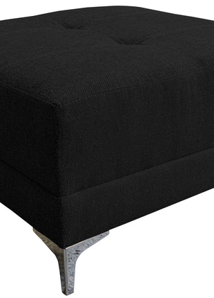 Sala Esquinera Modular El Bazar Store Montana Negro 170x155 cm, Tela Lino nacional. Love seat y taburete