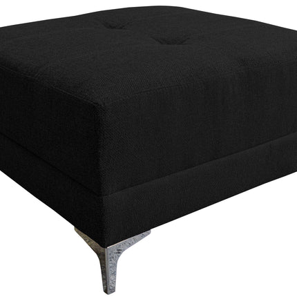 Sala Esquinera Modular El Bazar Store Montana Negro 170x155 cm, Tela Lino nacional. Love seat y taburete