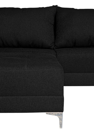 Sala Esquinera Modular El Bazar Store Montana Negro 170x155 cm, Tela Lino nacional. Love seat y taburete