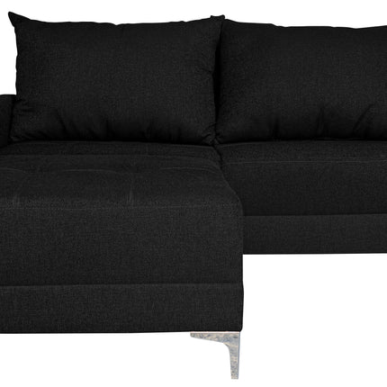 Sala Esquinera Modular El Bazar Store Montana Negro 170x155 cm, Tela Lino nacional. Love seat y taburete