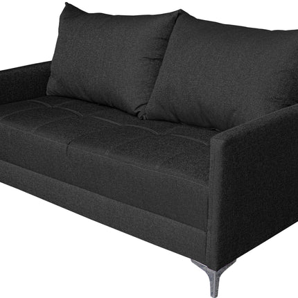 Sala Esquinera Modular El Bazar Store Montana Gris Oxford 170x155 cm, Tela Lino nacional Love seat y taburete