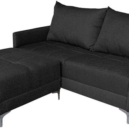 Sala Esquinera Modular El Bazar Store Montana Gris Oxford 170x155 cm, Tela Lino nacional Love seat y taburete